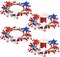 4 Pcs 4th of July Patriotic Candle Rings, Red White Blue Star Berry Mini Wreaths for Pillar Candles, Table Centerpieces & Home Decor